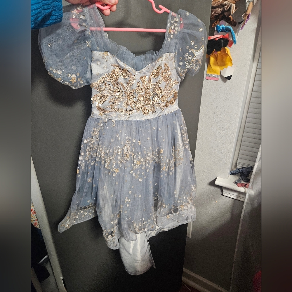 Glittering Blue and Gold Kids Costume